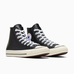 Converse Chuck 70 Leather unisex high top shoe in black